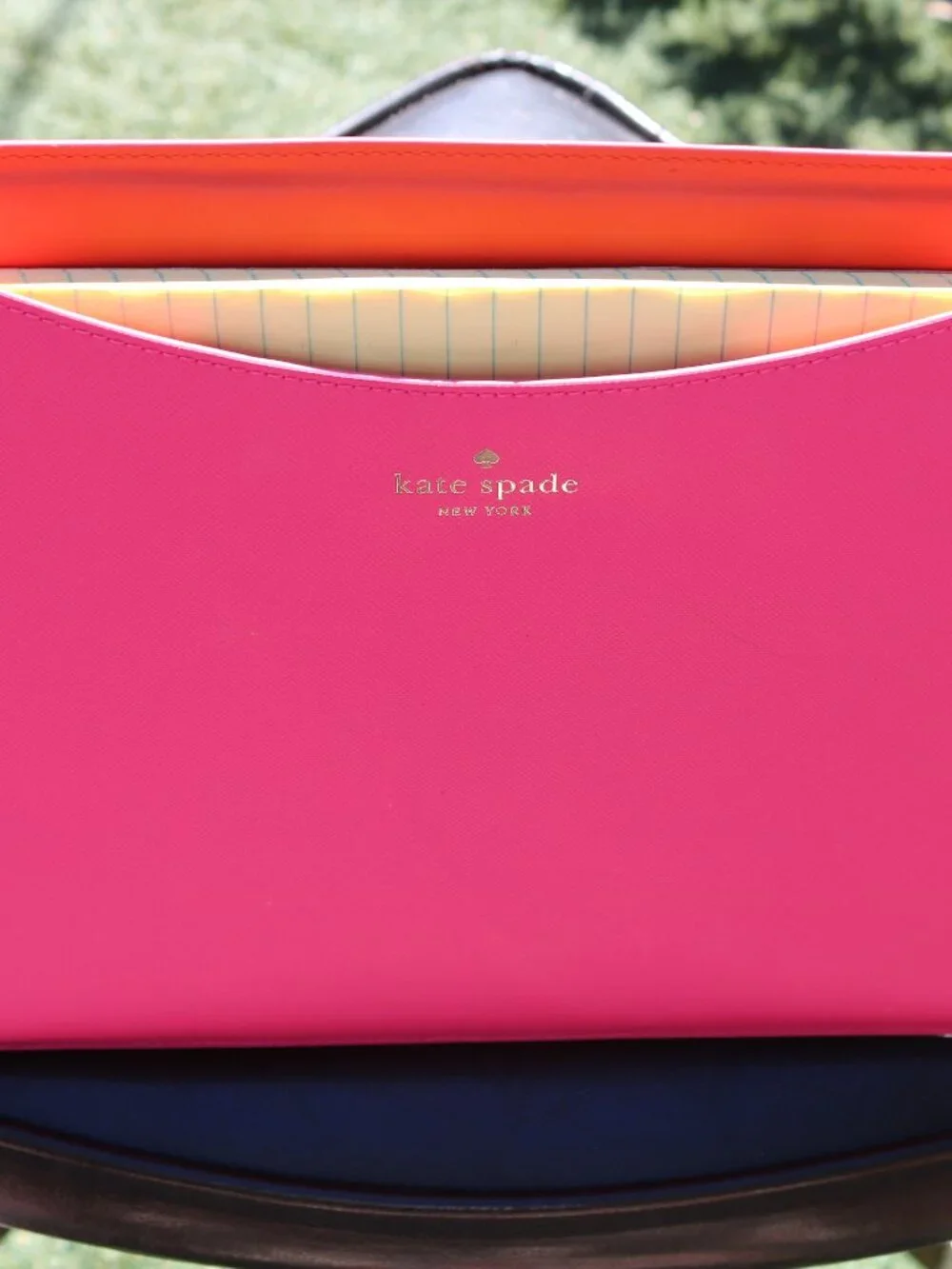 Kate Spade - Pink Saffiano Hot Pink Interior Tablet / Laptop Slip Sleeve